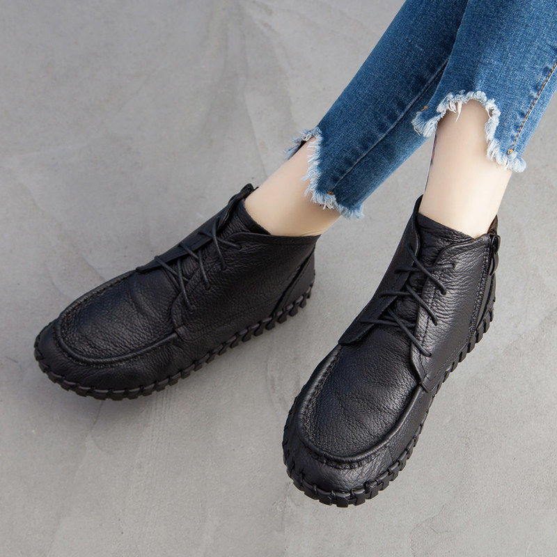 Real Leather Boots Women's Aut - Oxford Lace Up Women recension och pris