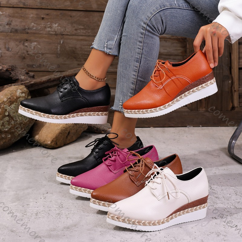 Leather Lace-Up Women's Wedge  - Oxford Lace Up Women recension och pris
