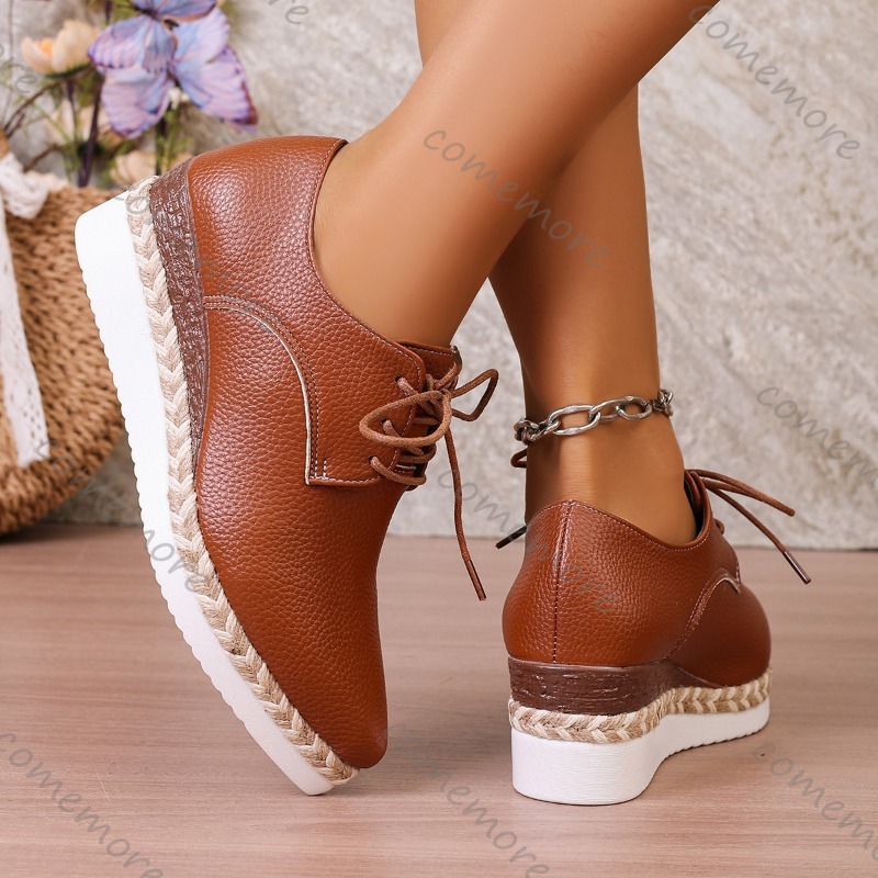 Leather Lace-Up Women's Wedge  - Oxford Lace Up Women recension och pris
