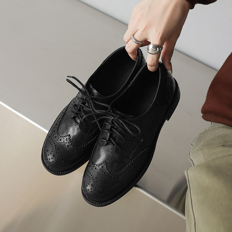 EAGSITY Cow leather brown brog - Oxford Lace Up Women recension och pris