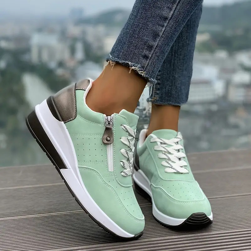 Women Side Zipper Platform Sne - Oxford Lace Up Women recension och pris