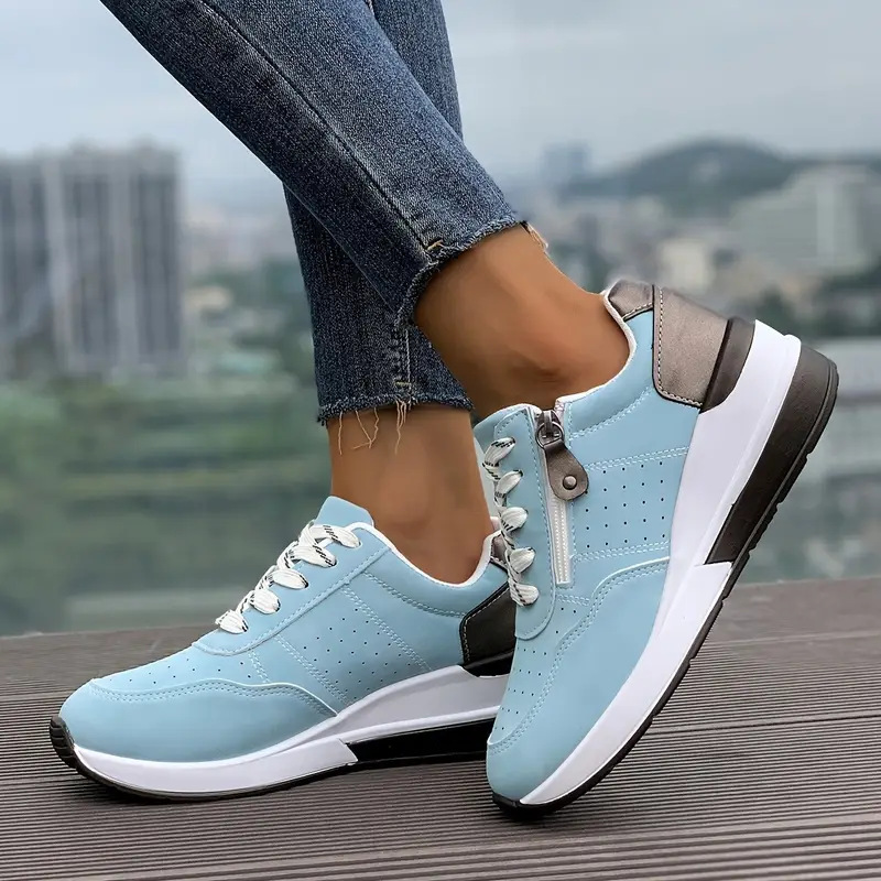 Women Side Zipper Platform Sne - Oxford Lace Up Women recension och pris