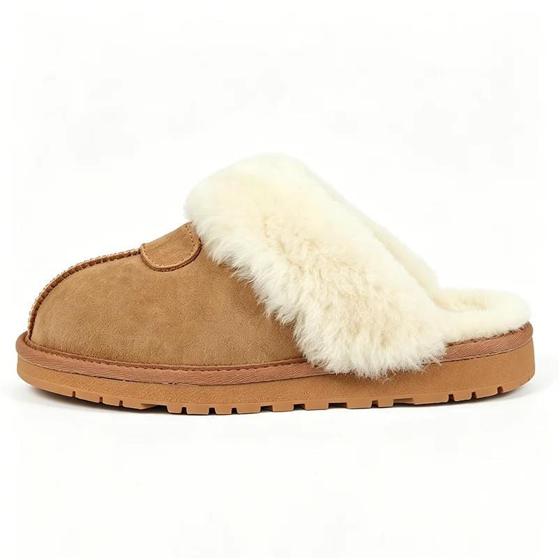 Natural Fur Slippers for Women - Mule Slip On recension och pris