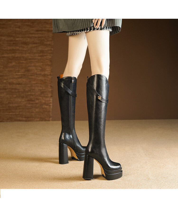 Autumn and Winter Soft Leather - Knee High Boots Women recension och pris