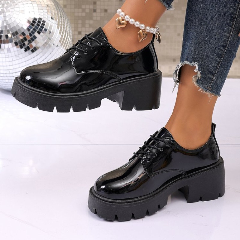 2026 New  Women Spring  Black  - Oxford Lace Up Women recension och pris