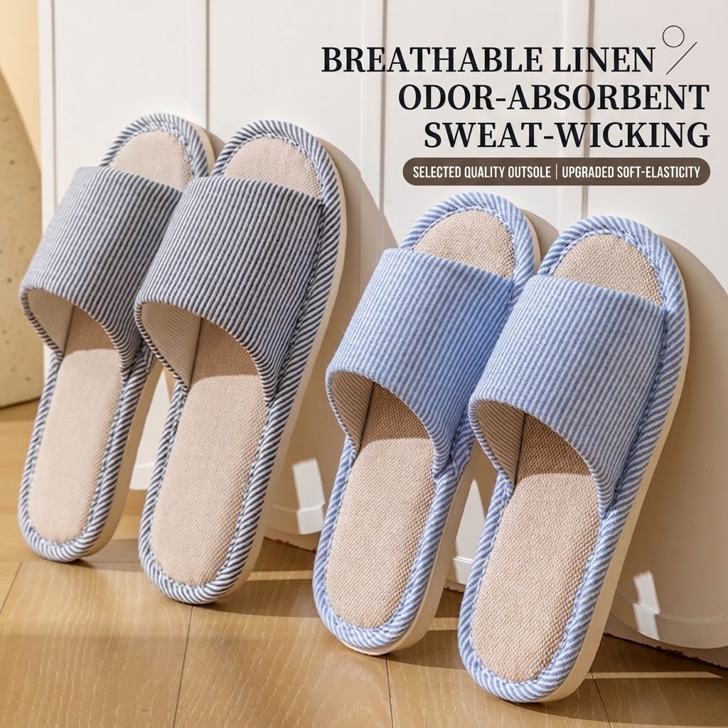 Breathable Flax Linen Slippers - Mule Slip On recension och pris