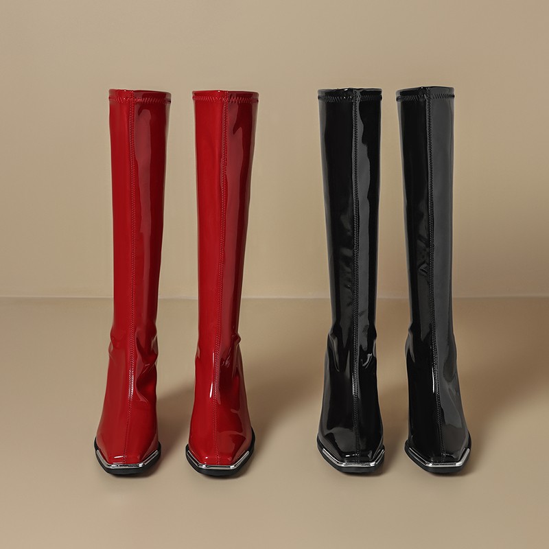 Knee High Boots Autumn New Squ - Knee High Boots Women recension och pris